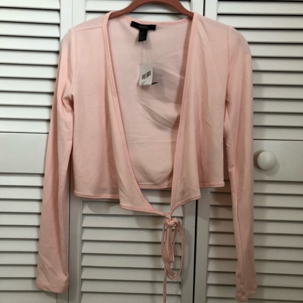 Baby Pink Long Sleeve Crop Top